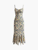 Długa Sukienka Damska w Kwiatowy Wzór Maxi | Elegancka Sukienka Wieczorowa
