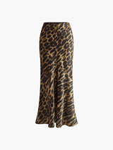 Damska Spódnica Maxi w Panterkę o Dopasowanym Kroju | Elegancka Spódnica Maxi