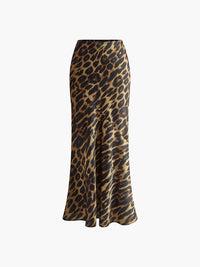 Damska Spódnica Maxi w Panterkę o Dopasowanym Kroju | Elegancka Spódnica Maxi