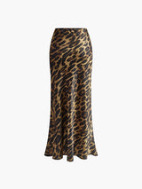 Damska Spódnica Maxi w Panterkę o Dopasowanym Kroju | Elegancka Spódnica Maxi