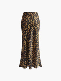 Damska Spódnica Maxi w Panterkę o Dopasowanym Kroju | Elegancka Spódnica Maxi