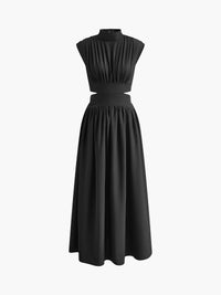 Sukienka Damska Maxi z Półgolfem i Wycięciem | Elegancka Sukienka Damska