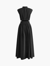 Sukienka Damska Maxi z Półgolfem i Wycięciem | Elegancka Sukienka Damska
