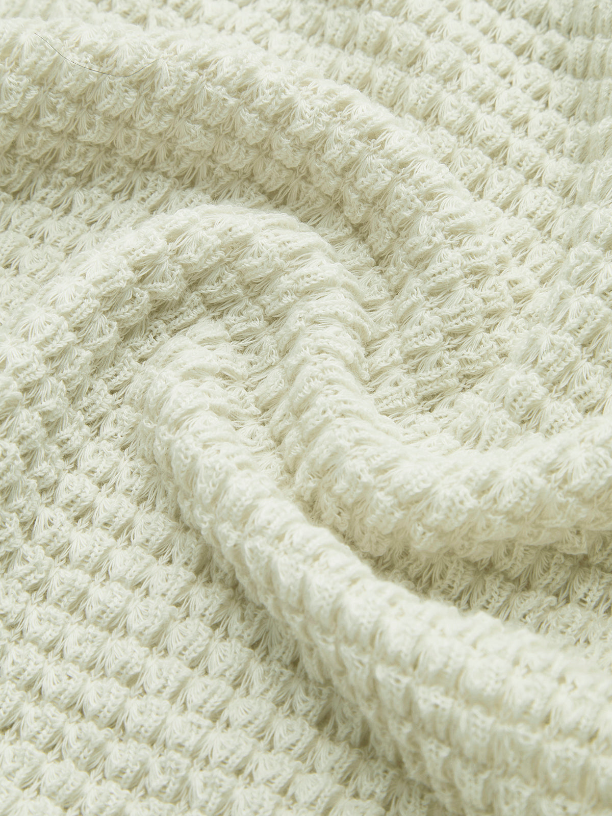 Sweter Damski o Strukturze Waflowej z Długim Rękawem | Klasyczny Sweter Damski