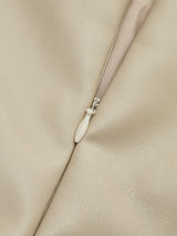 Spódnica Damska Midi z Wysokim Stanem i Rozcięciem | Spódnica Skórzana Styl