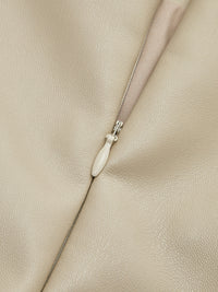 Spódnica Damska Midi z Wysokim Stanem i Rozcięciem | Spódnica Skórzana Styl