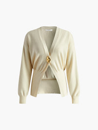 Damski Kardigan z Dekoracyjnym Guzikiem | Elegancki Sweter Damski