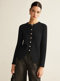 Damski Kardigan z Guzikami w Dopasowanym Kroju | Elegancki Sweter Damski