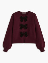 Sweter Damski z Kokardą i Rękawami Lantern | Stylowy Sweter Damski