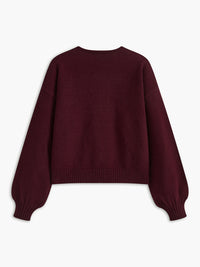 Sweter Damski z Kokardą i Rękawami Lantern | Stylowy Sweter Damski