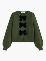Sweter Damski z Kokardą i Rękawami Lantern | Stylowy Sweter Damski
