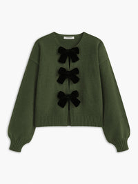 Sweter Damski z Kokardą i Rękawami Lantern | Stylowy Sweter Damski
