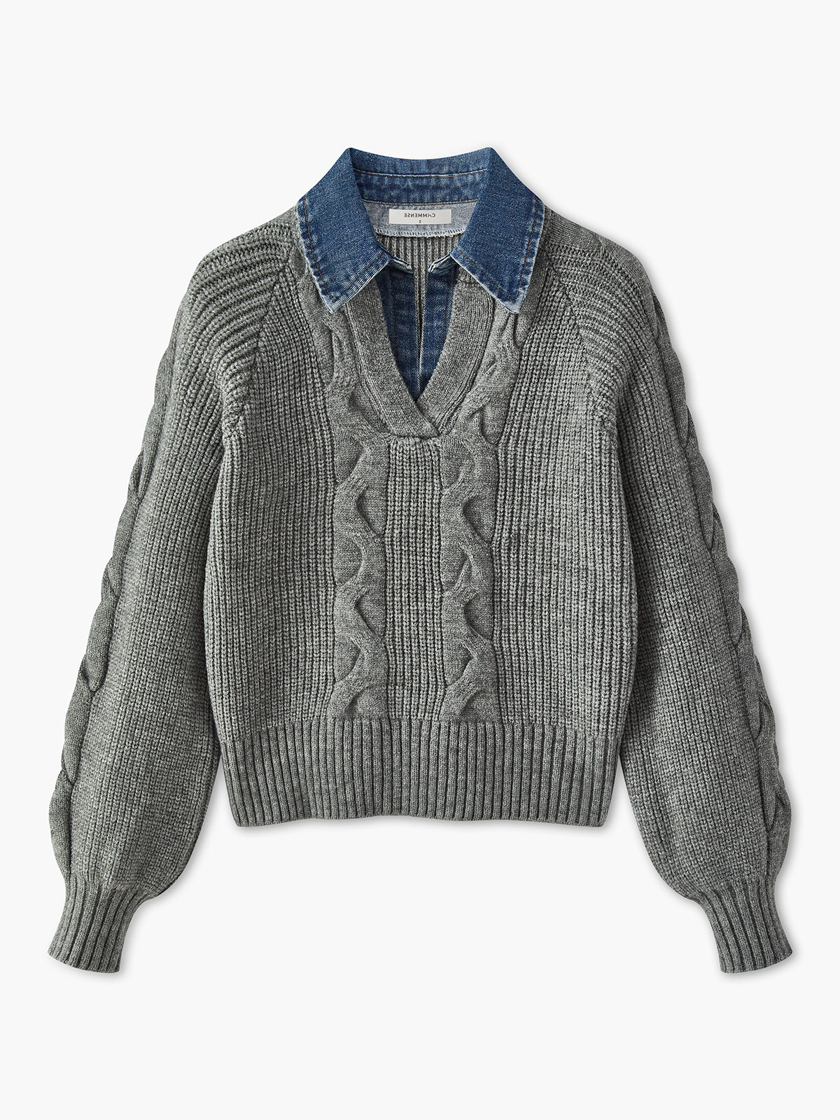 Damski Sweter z Kołnierzem i Wzorem Warkoczowym | Elegancki Sweter Damski