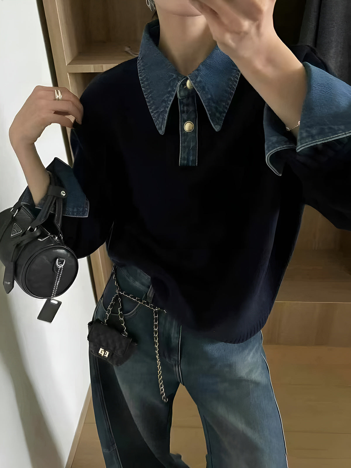 Damski Sweter z Kołnierzem i Guzikami | Stylowy Sweter Damski