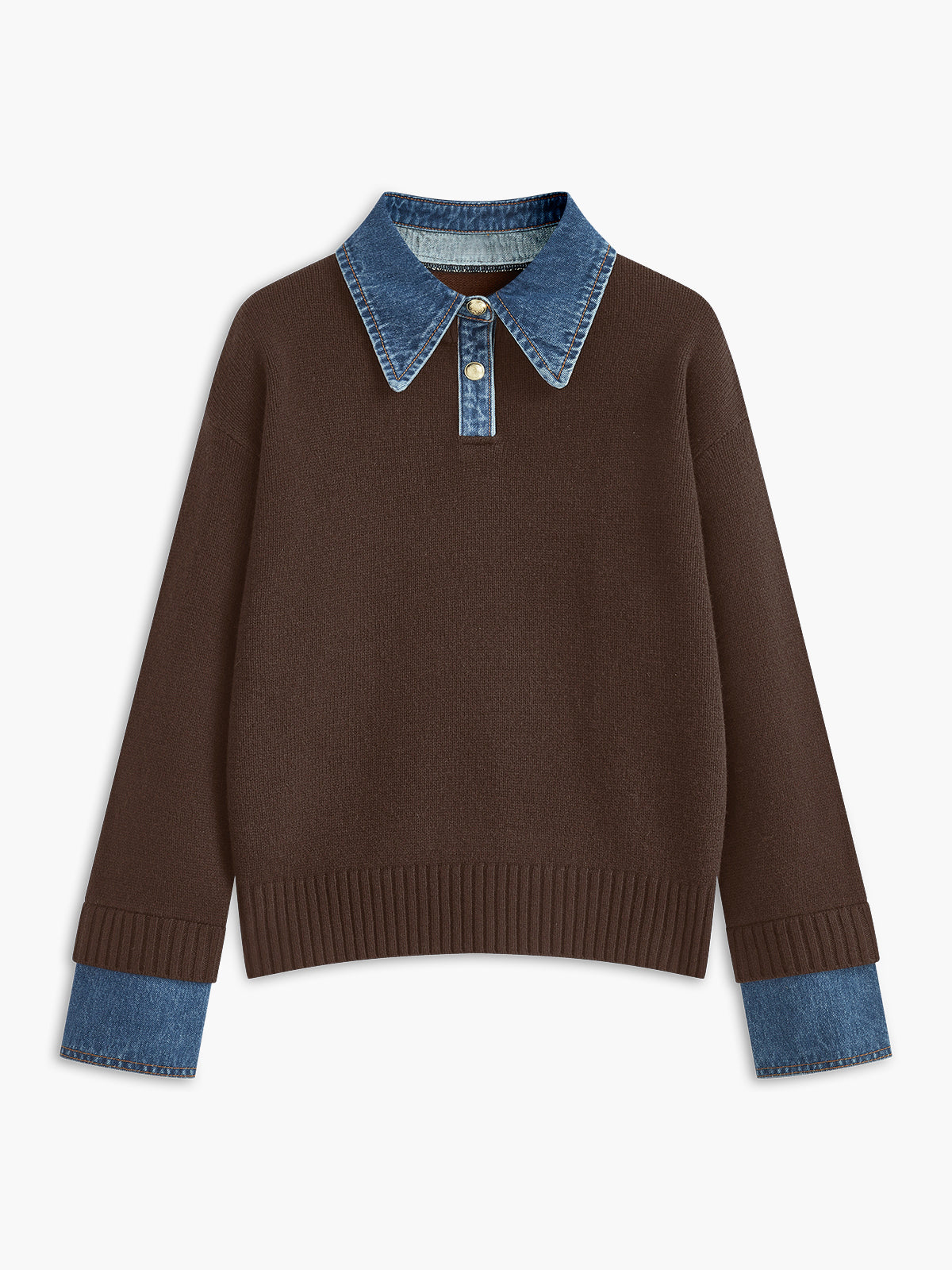 Damski Sweter z Kołnierzem i Guzikami | Stylowy Sweter Damski