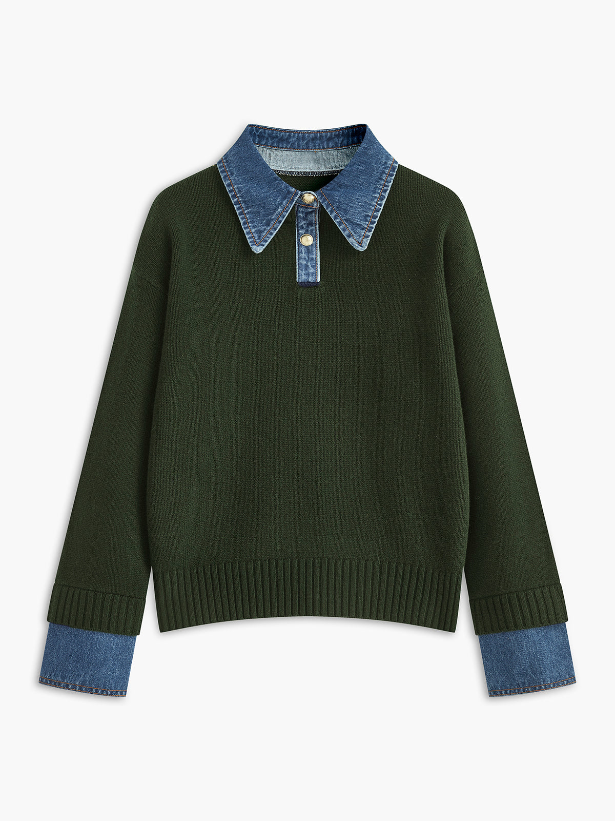 Damski Sweter z Kołnierzem i Guzikami | Stylowy Sweter Damski
