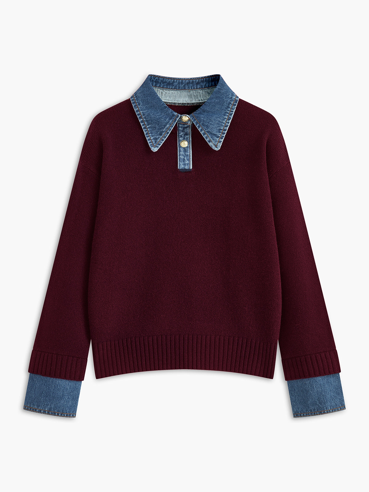 Damski Sweter z Kołnierzem i Guzikami | Stylowy Sweter Damski