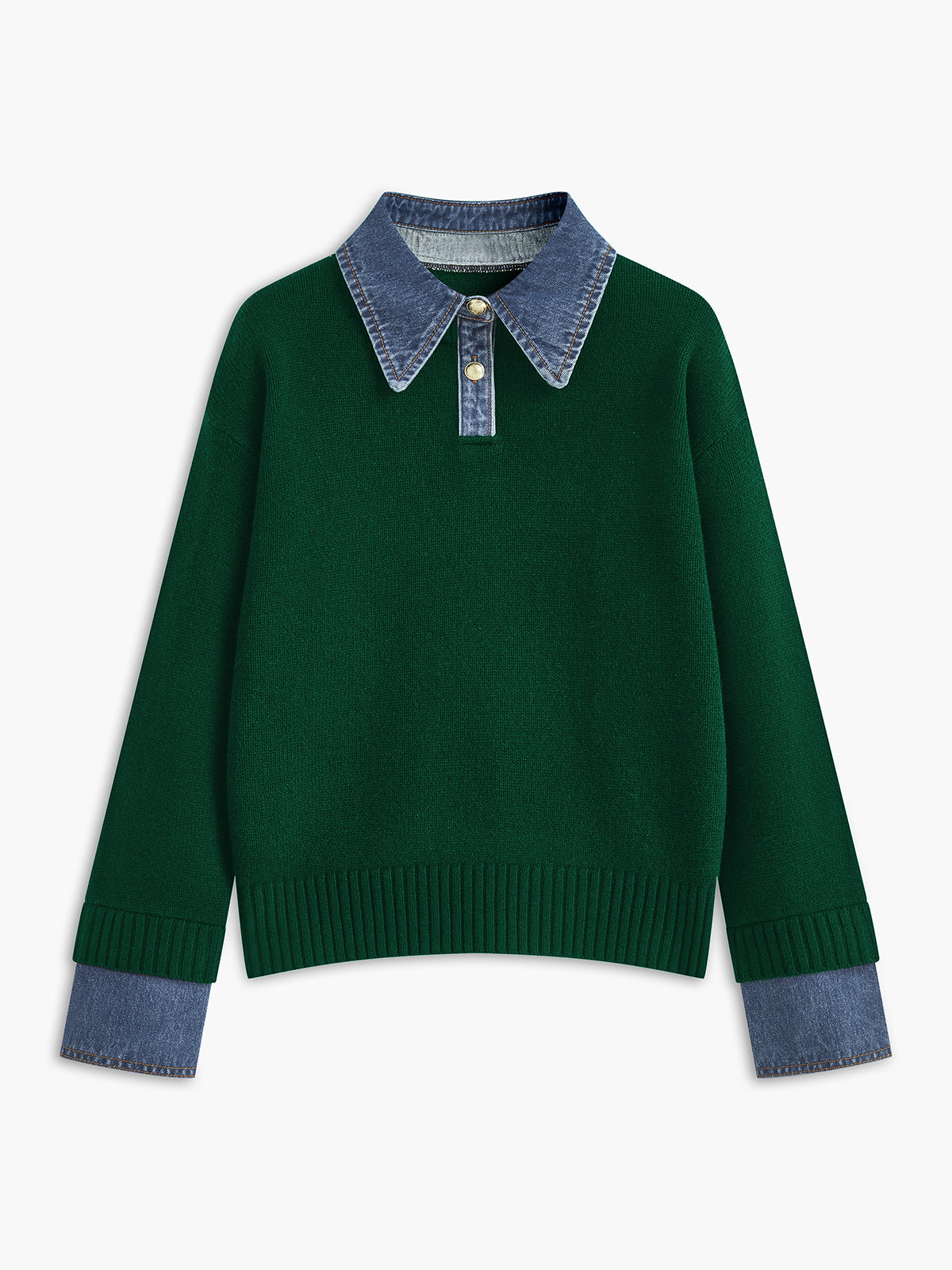 Damski Sweter z Kołnierzem i Guzikami | Stylowy Sweter Damski