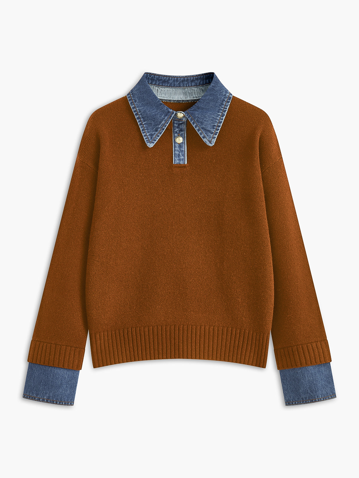 Damski Sweter z Kołnierzem i Guzikami | Stylowy Sweter Damski