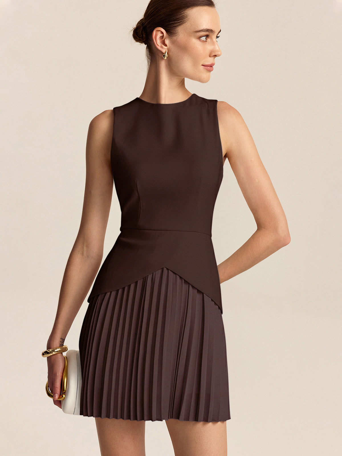Damska Sukienka Mini z Plisowanym Dołem | Elegancka Sukienka Damska