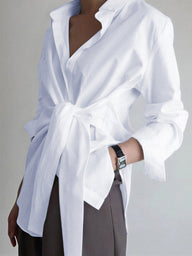 Damska Koszula z Wiązaniem w Talii | Elegancka Bluzka Damska