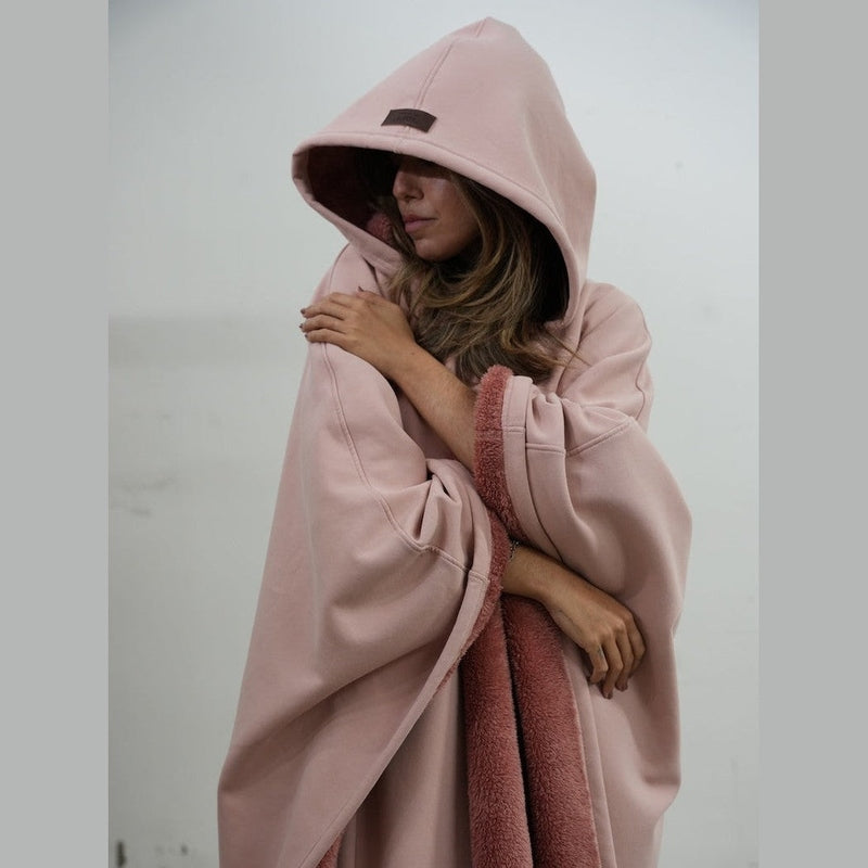 Damskie Ponczo z Kapturem w Stylu Oversize | Ciepła i Wygodna Kurtka na Chłodne Dni