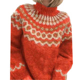 Sweter Damski w Stylu Nordyckim z Eleganckim Wzorem | Ciepły i Stylowy Sweter na Jesień i Zimę