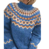 Sweter Damski w Stylu Nordyckim z Eleganckim Wzorem | Ciepły i Stylowy Sweter na Jesień i Zimę