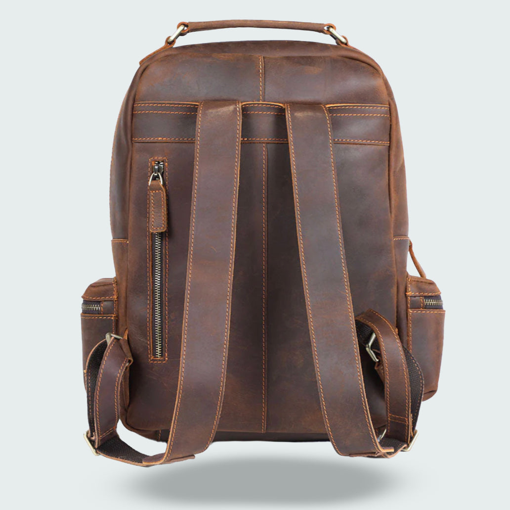 Klasyczny Plecak Skórzany z Przegrodą na Laptopa | Elegancki Plecak Podróżny