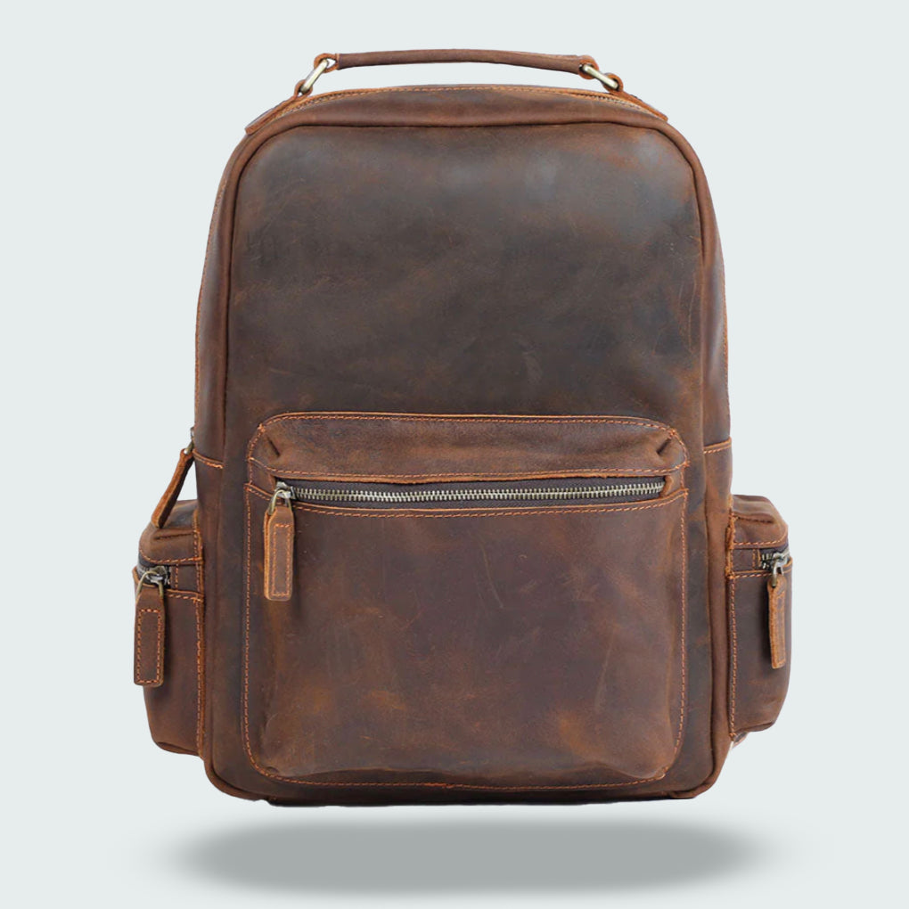 Klasyczny Plecak Skórzany z Przegrodą na Laptopa | Elegancki Plecak Podróżny