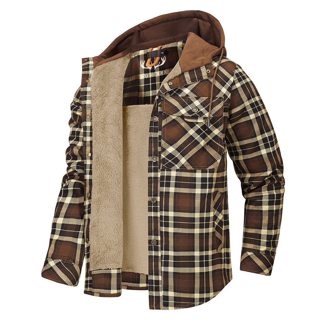 Kurtka Męska z Kapturem w Stylu Lumberjack | Ciepła Kurtka Zimowa i Przejściowa