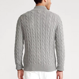 Sweter Męski z Półzamkiem | Styl Smart Casual | Wysoki Kołnierz | Jesienna Warstwa