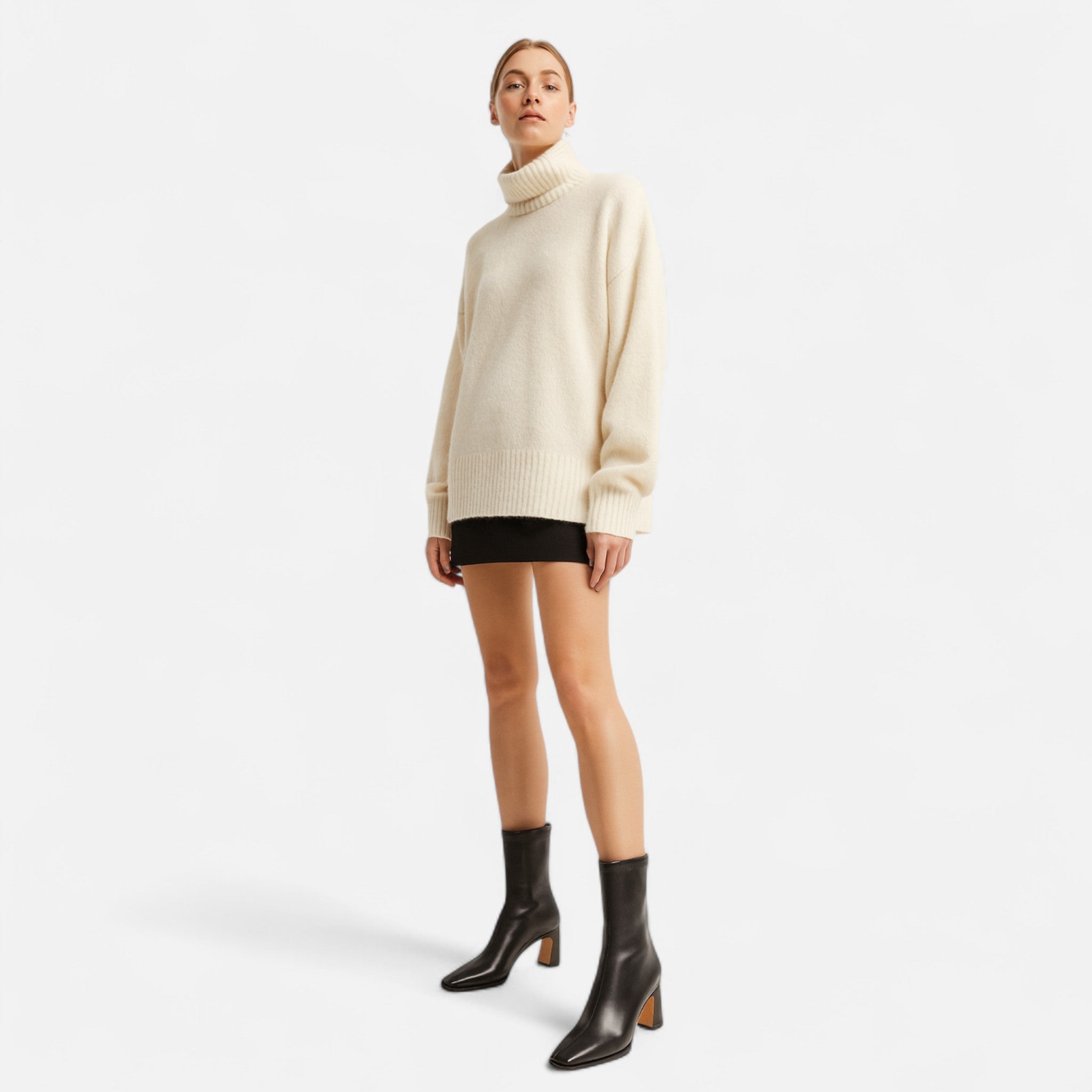 Botki Damskie na Słupku z Kwadratowym Noskiem | Eleganckie Buty Damskie na Jesień i Zimę