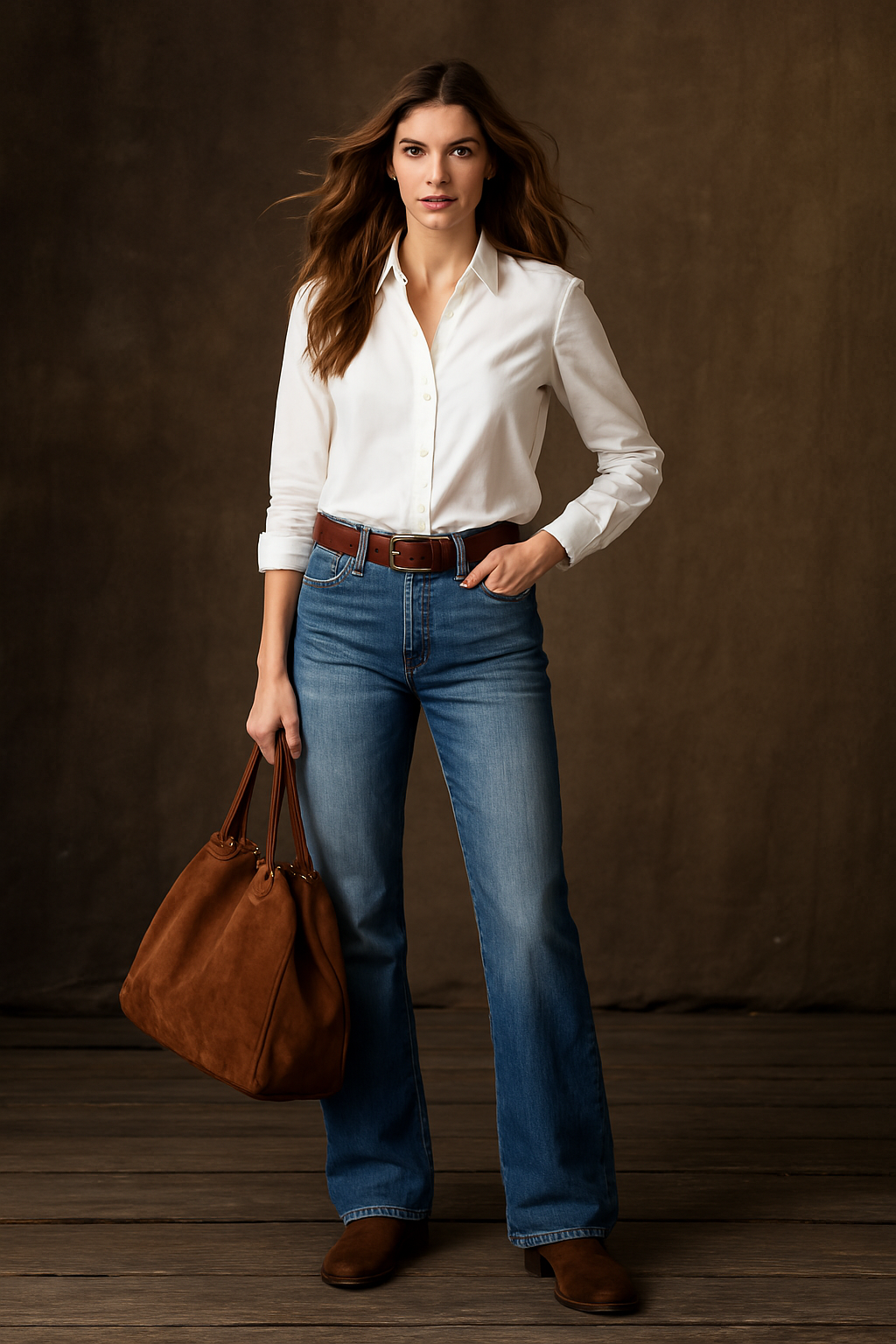 Damskie Jeansy z Szeroką Nogawką w Stylu Retro | Luźne Dżinsy Damskie