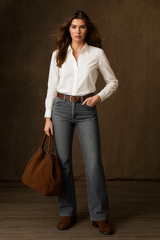 Damskie Jeansy z Szeroką Nogawką w Stylu Retro | Luźne Dżinsy Damskie
