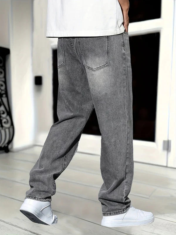 Jeansy Męskie w Klasycznym Kroju | Proste Spodnie Denim na Co Dzień