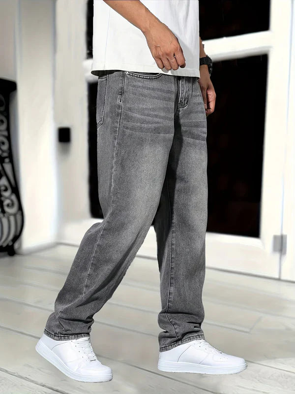 Jeansy Męskie w Klasycznym Kroju | Proste Spodnie Denim na Co Dzień
