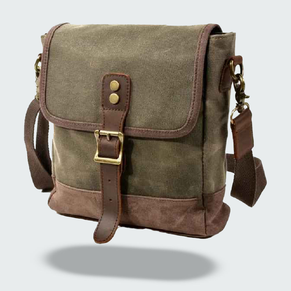 Torba Listonoszka w Stylu Vintage z Woskowanego Płótna | Klasyczna Torba na Co Dzień i Podróże