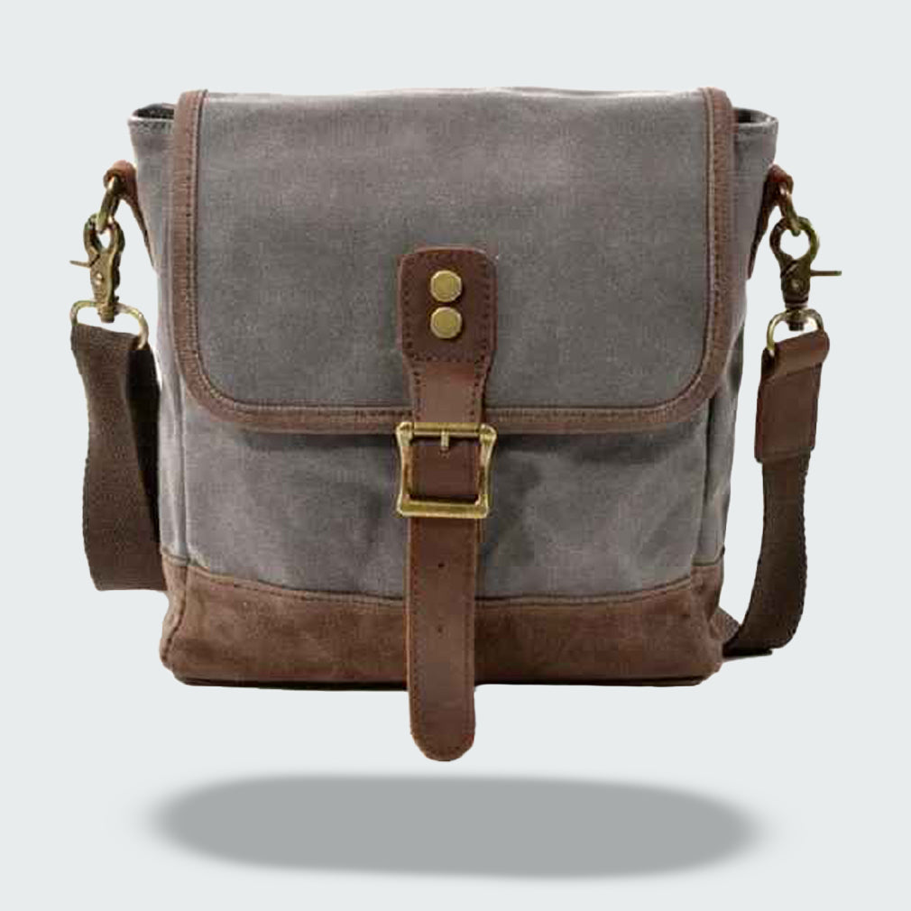 Torba Listonoszka w Stylu Vintage z Woskowanego Płótna | Klasyczna Torba na Co Dzień i Podróże