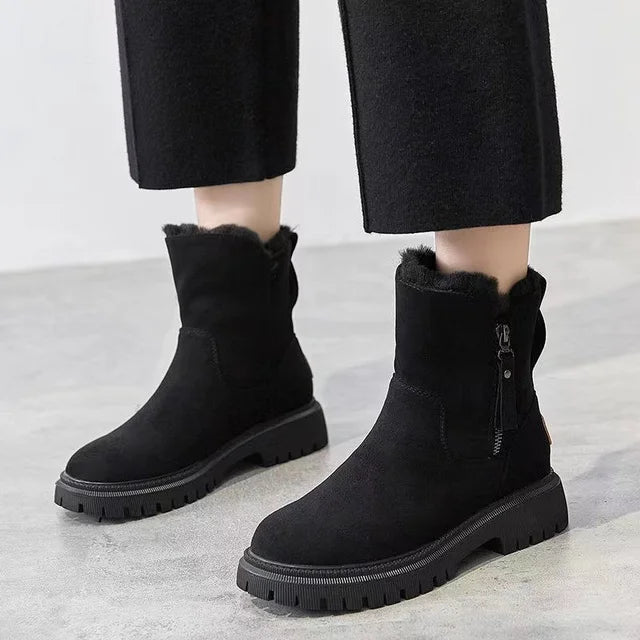 Damskie Buty Zimowe do Połowy Łydki w Eleganckim Stylu | Ciepłe Obuwie Damskie