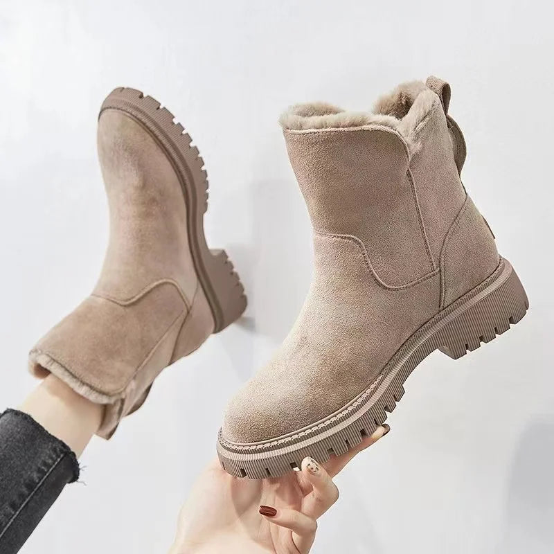 Damskie Buty Zimowe do Połowy Łydki w Eleganckim Stylu | Ciepłe Obuwie Damskie