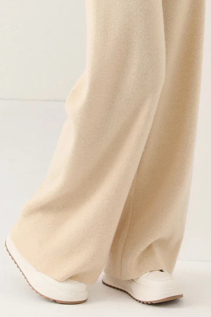 Damskie Spodnie z Wysokim Stanem w Stylu Luźnych Dzwonów | Eleganckie Spodnie Dresowe