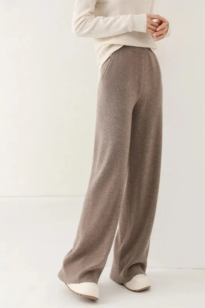 Damskie Spodnie z Wysokim Stanem w Stylu Luźnych Dzwonów | Eleganckie Spodnie Dresowe