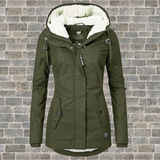 Damska Kurtka Zimowa z Plisowanymi Detalami i Kapturem | Stylowa Elegancka Kurtka