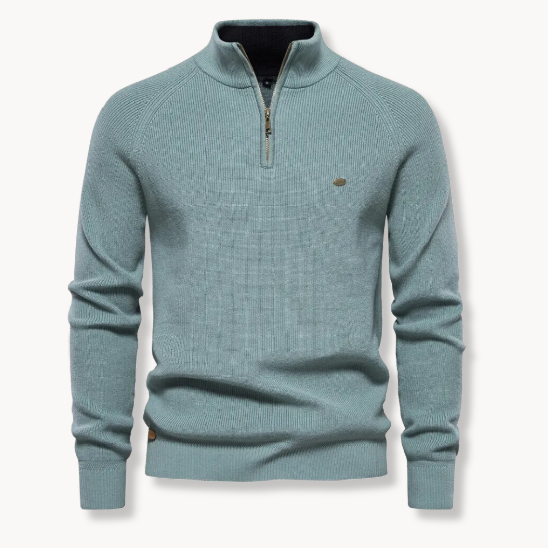 Sweter Męski z Półzamkiem | Lekka Dzianina | Ściągacze | Styl Smart Casual