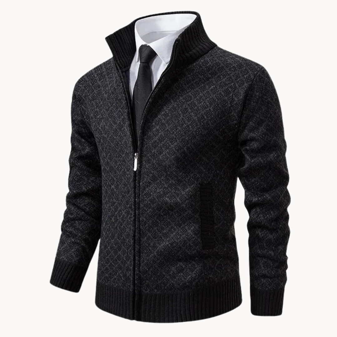 Sweter Męski z Półzamkiem | Wysoki Kołnierz | Styl Smart Casual