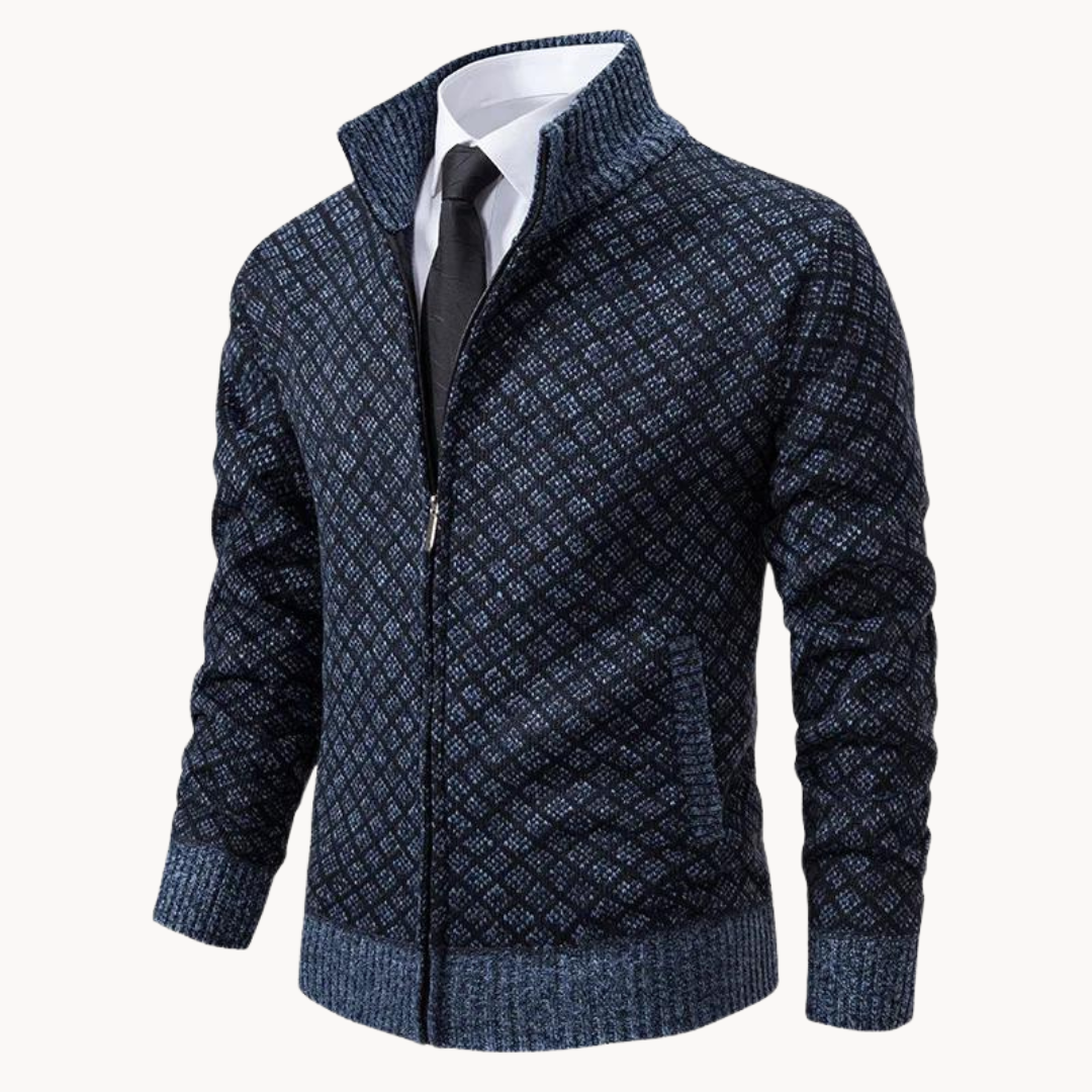 Sweter Męski z Półzamkiem | Wysoki Kołnierz | Styl Smart Casual