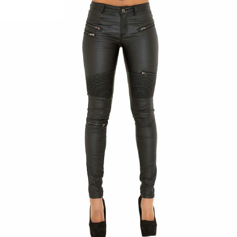 Spodnie Skórzane Damskie Slim Fit | Eleganckie Spodnie Damskie na Co Dzień
