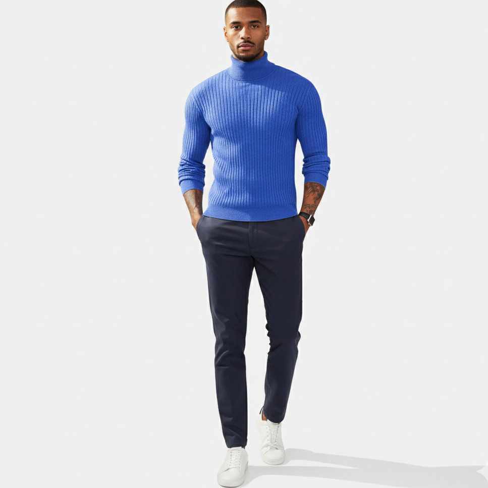 Męski Golf o Dopasowanym Kroju na Jesieni | Sweter Męski duży