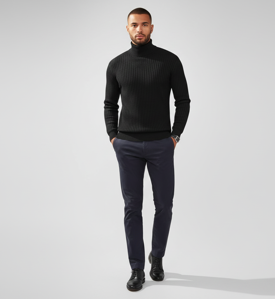 Męski Golf o Dopasowanym Kroju na Jesieni | Sweter Męski duży